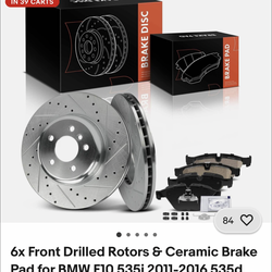 2014 bmw 640i slotted rotors and break pads