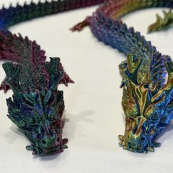 Multi Color 3D Printed Articulating Flexible Dragons
