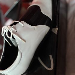 Dz  Black And White Dress Up Shoes