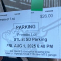 Downtown Parking Pass Premier Padres Game $60 Cash