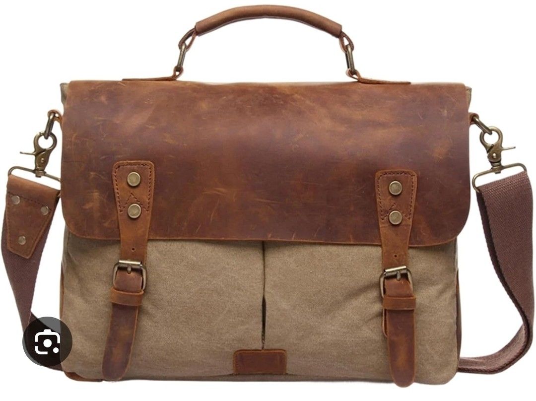 Men's Business Messenger Bag – Genuine Leather Briefcase, Multi-Functional Crossbody for Work, Travel, Daily Use