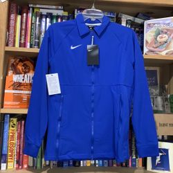 NIKE-women’s royal blue ‘SWOOSH’ full-zip long sleeve football jacket