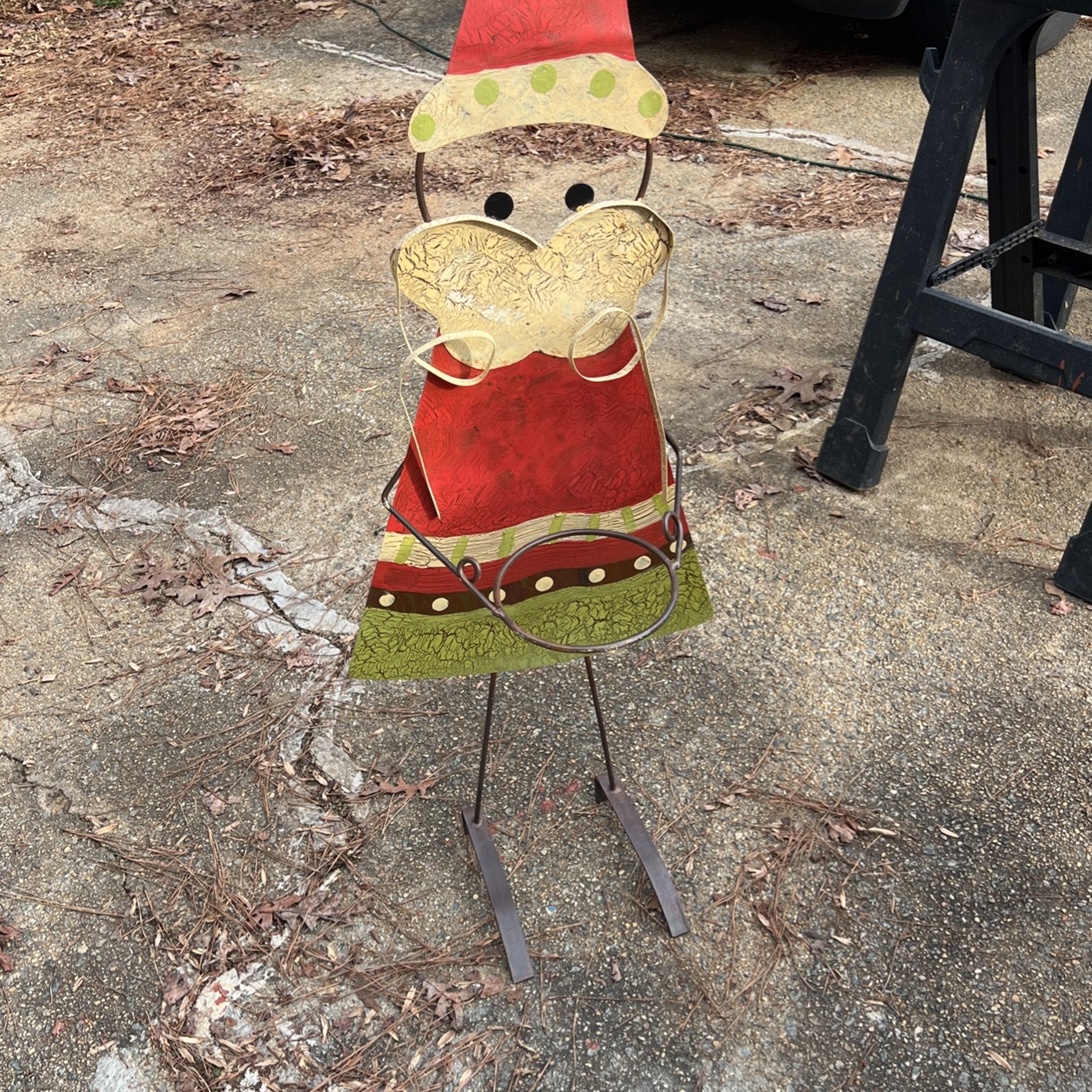 Metal Santa Plant Holder 