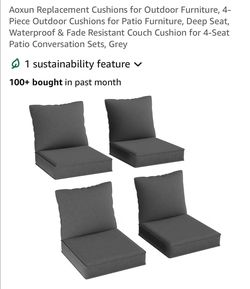 New set of 4 outdoor chairs cushions