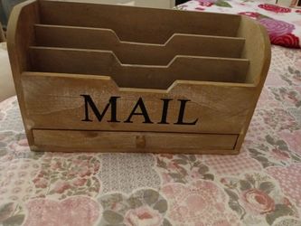 Wooden mail holder
