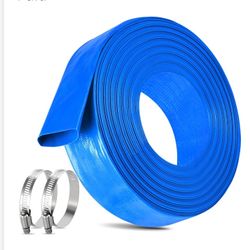 1.5 IN X 60FT POOL BACKWASH HOSE HEAVY DUTY WITH 2 CLAMPS 