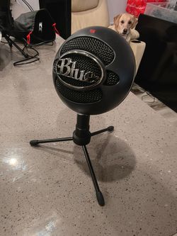 Blue snowfall microphone