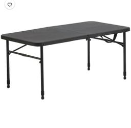 Adjustable height portable folding table