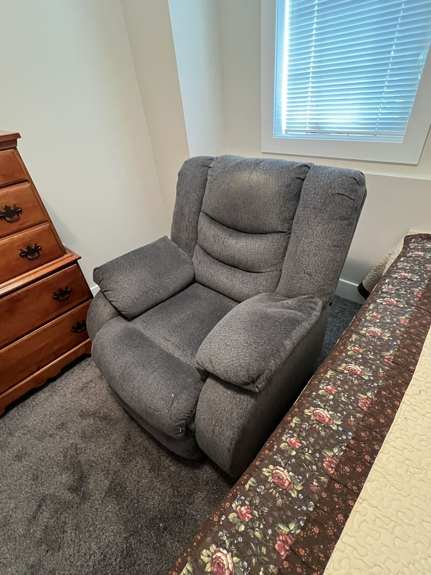 Grey Reclining Couch 