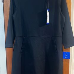 Buffalo David Botton Luxe Dress Women Size Large And Small Black Knee Length 