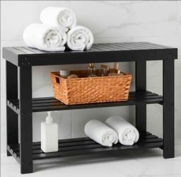 Storage Shelf/shoe rack & large black mirror