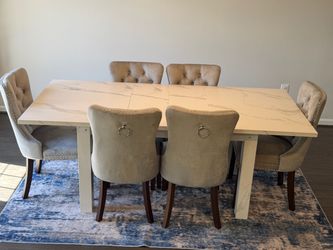 Marble Dining Table & Chairs Set
