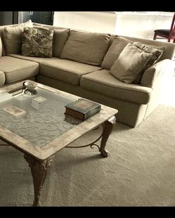 Beige Ethan Allen Couch