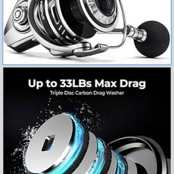 Piscifun NautiX Spinning Reel, Aluminum Spinning Fishing Reel, CNC Aluminum Gear, 33LBs Max Drag, 8+1 Sealed BB, 6.0:1/5.4:1 Gear Ratio, Smooth Powerf