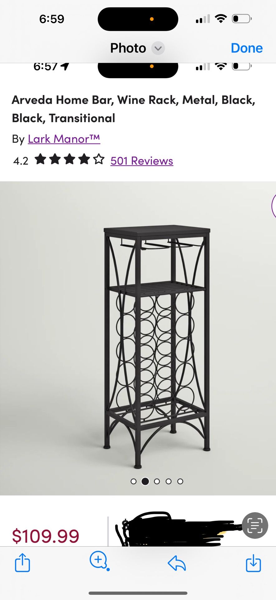 Arveda Home Wine Rack Metal