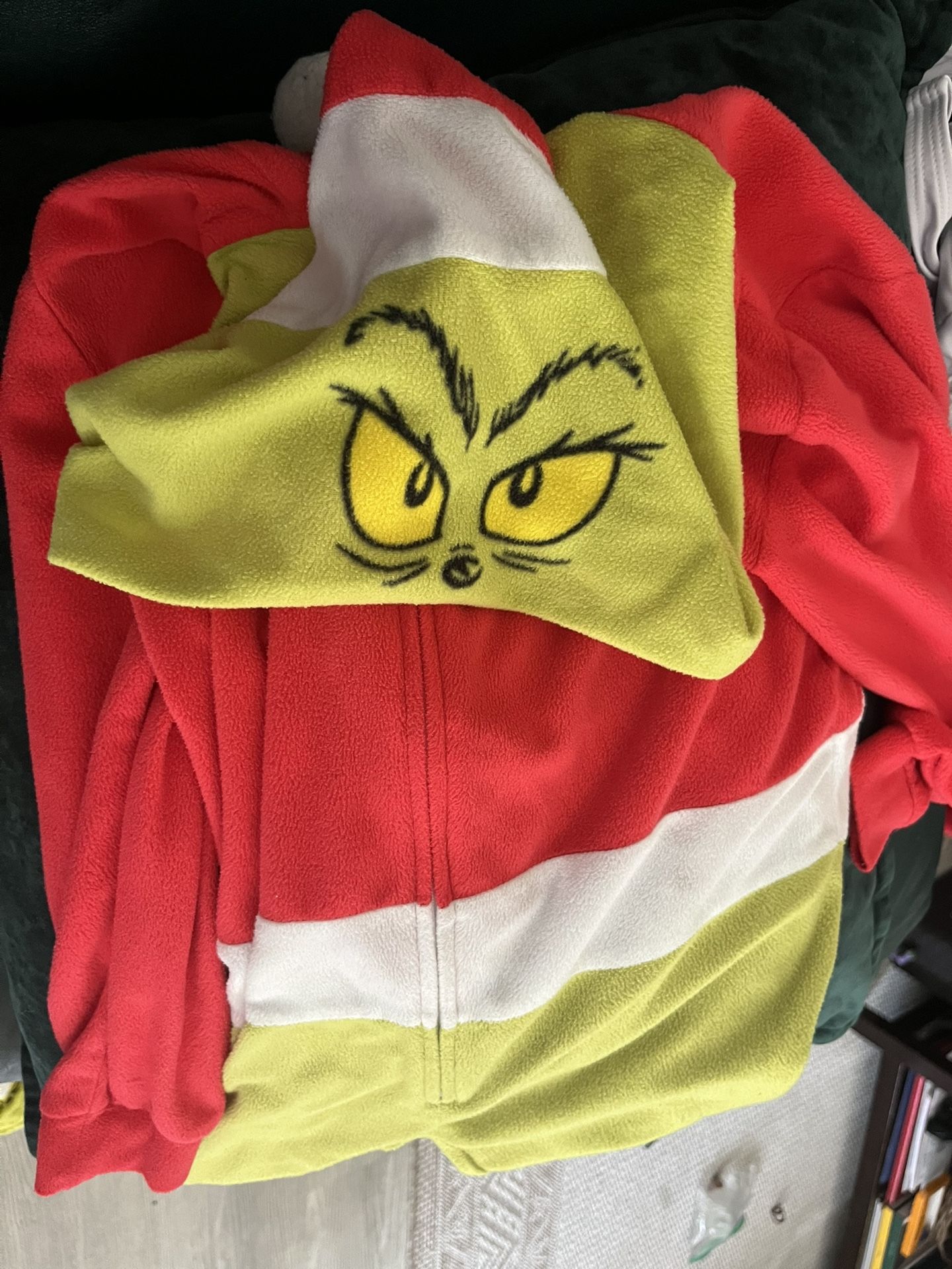 Kids Grinch Onesie And Slipper Set