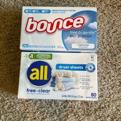 All & Bounce Free & Clear Dryer Sheets