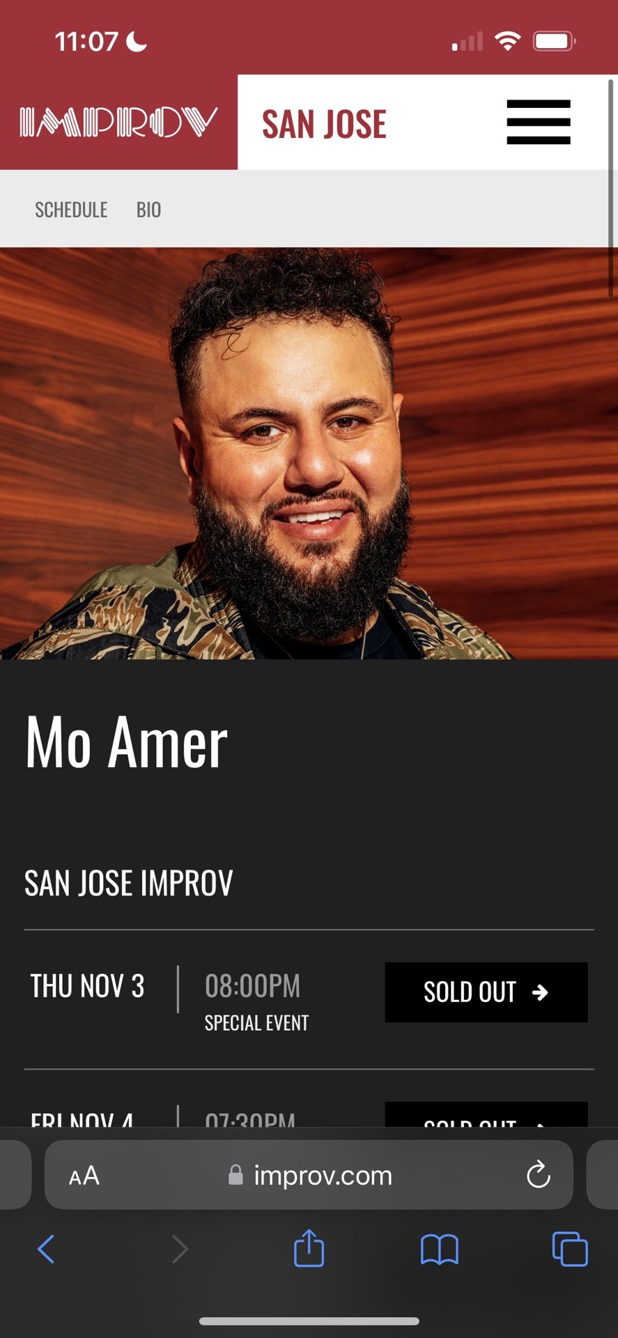1 Mo Amer VIP Comedy Tickets - San Jose Improv 11/4