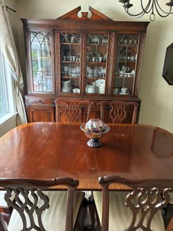 Cherry Wood Dining Room Set with China Cabinet