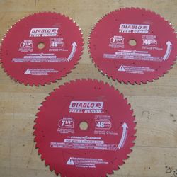 3 Diablo D0748CF Steel Demon Metal Cutting Circular Saw Blade 7-1/4"x 48 Tooth. new. out of package. 