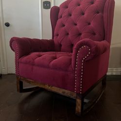 Custom Wingback Tufted Velvet Chair