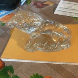 Carved Glass Lion
