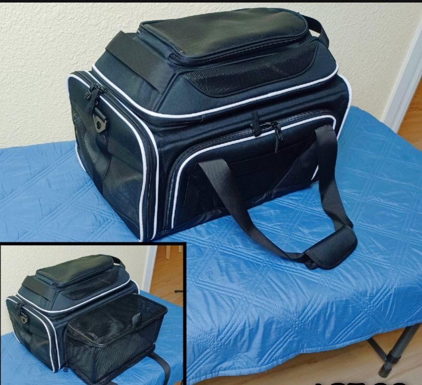 Pet Carrier Black With White Trim