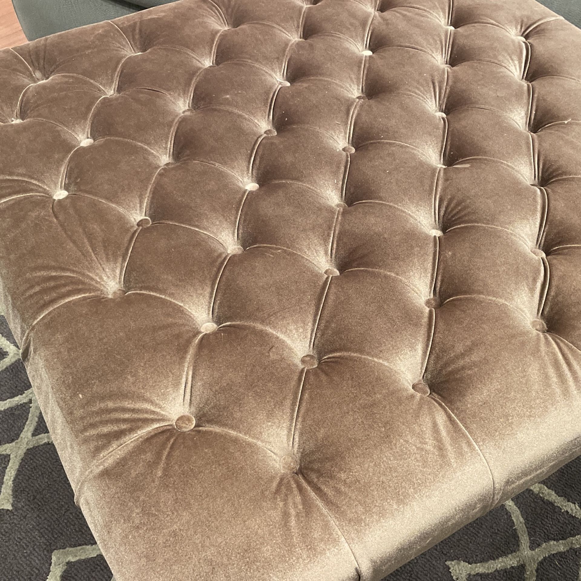 Beautiful Ottoman with Lucite Legs