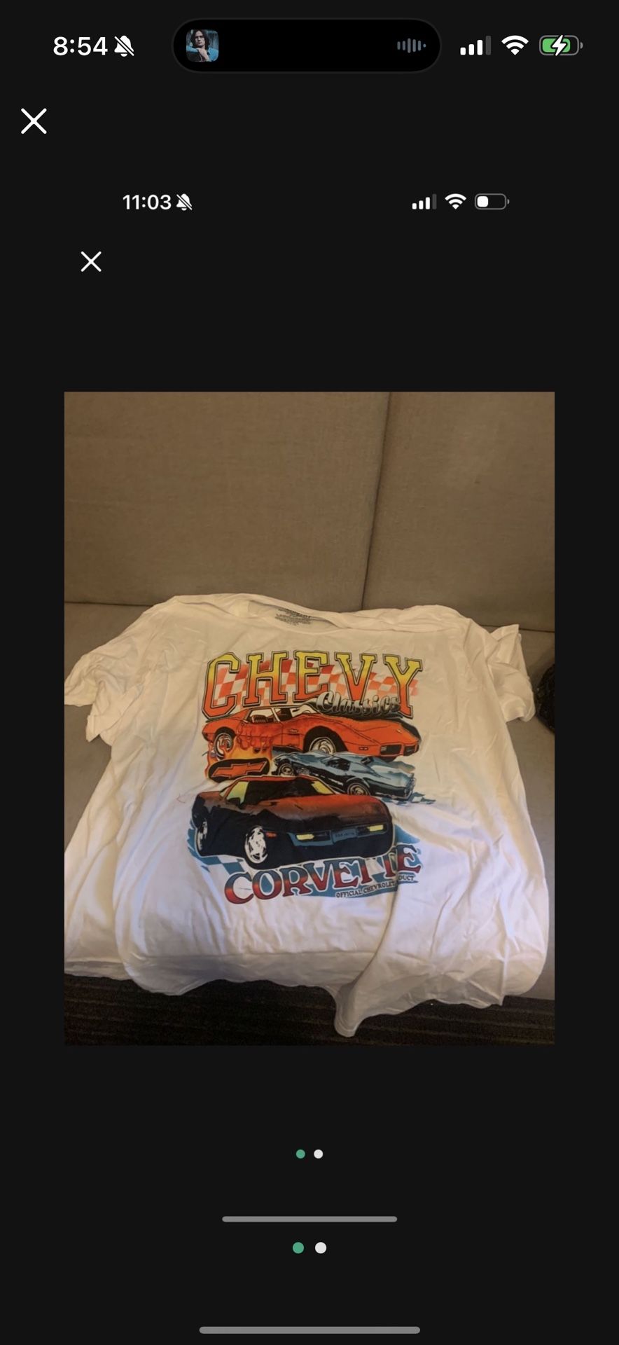 MENS 2 XL CHEVY CORVETTE T SHIRT TOP