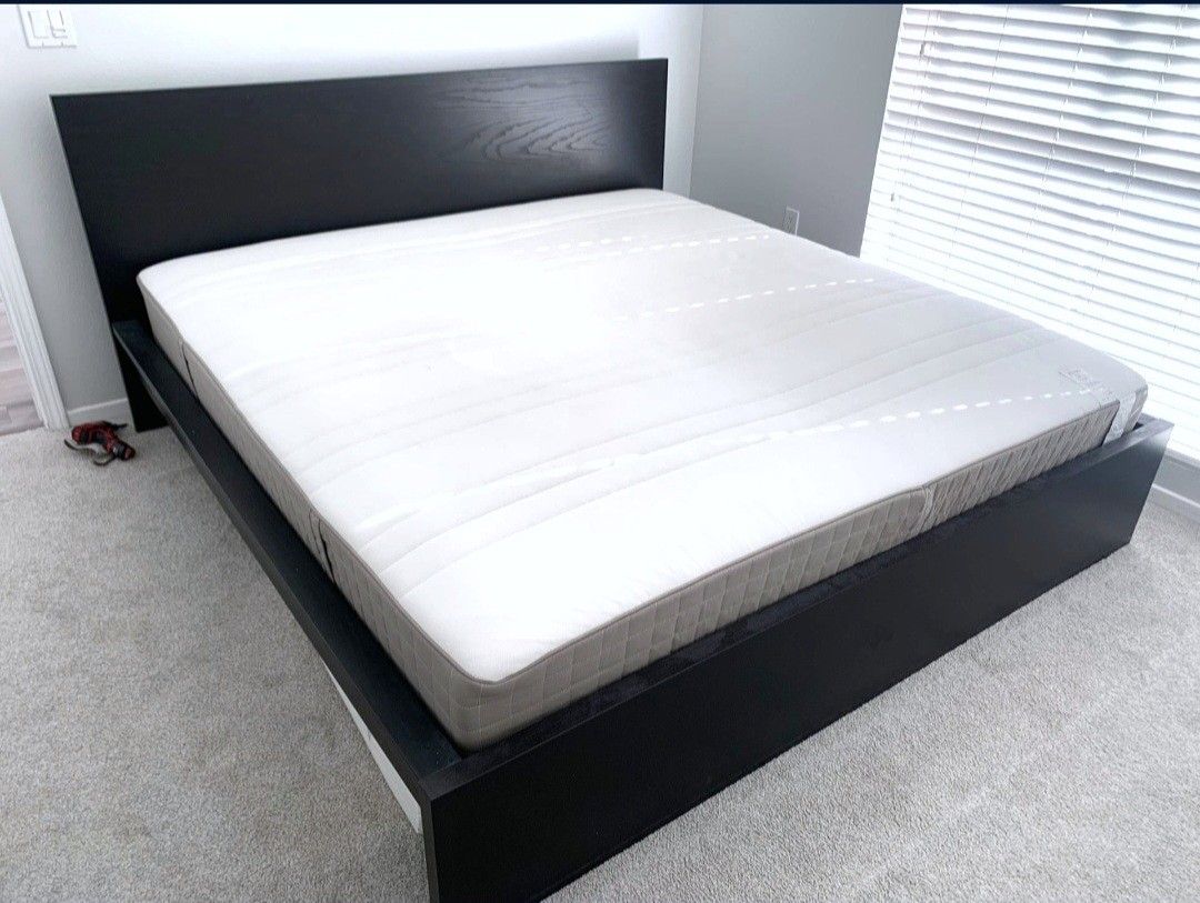 Very Nice King Ikea Malm Bed Frame with Mattress