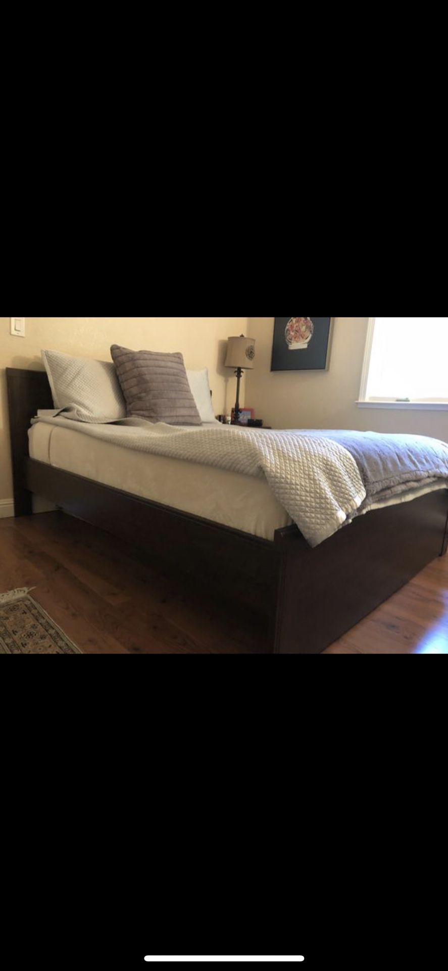 Queen bed frame and night stand