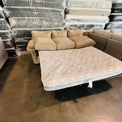 Beige Sleeper Sofa 
