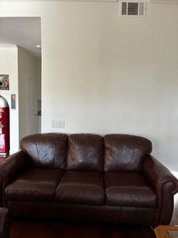 Dark Brown Leather 3-Seat 82”and 2-Seat 60” sofa