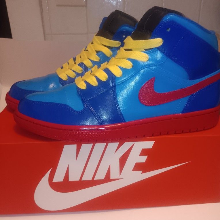 NIKE AIR JORDAN 1 MID BAPE CUSTOM SHOES MENS 9.5