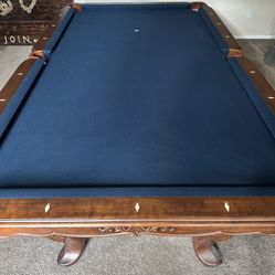 8’ Winston Pool Table (Teak Wood)