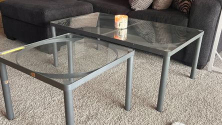 Glass coffee table set