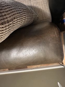 Brown Faux leather couch  Thumbnail