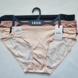 3 Pair IZOD Bikini Panties, Size S