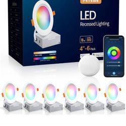 PETEME LED SMART RECESSED LIGHT 4 INCH 6PCS
