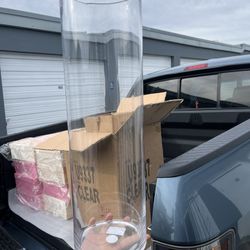 Tall Clear Glass Cylinder Vases