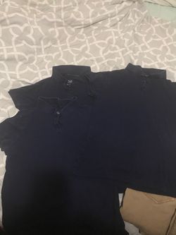 Girls Justice tops - navy blue collared size 16