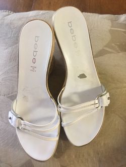 Bebe Cork Wedge Shoes - Size 10
