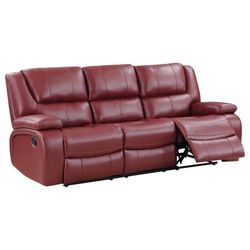 Upholstered Motion Reclining Sofa Red Couch Recliner