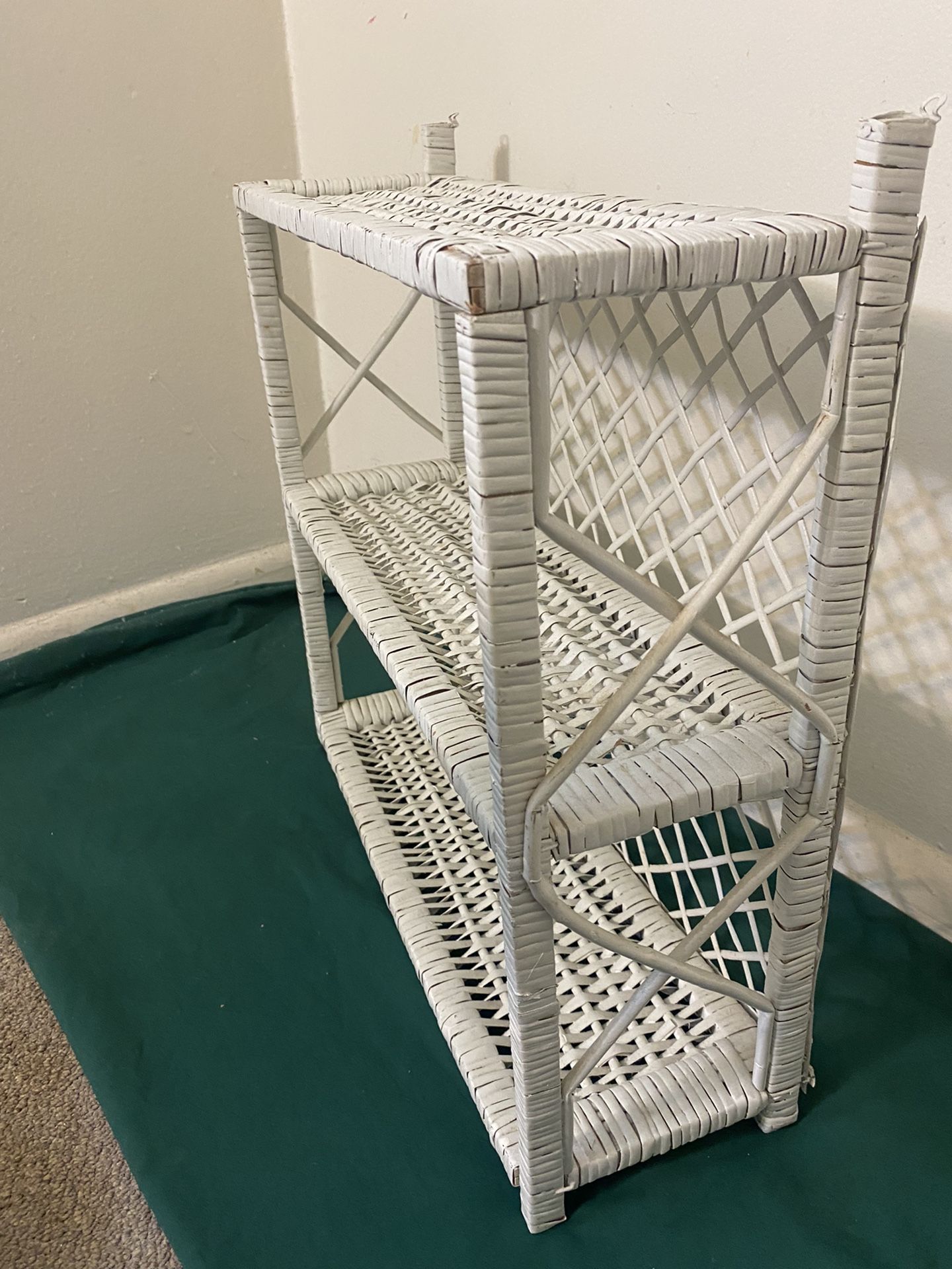 White Wicker Wall Shelf - Storage Organization