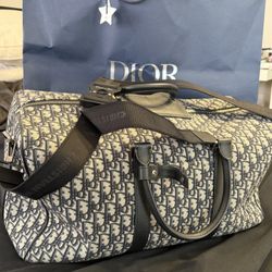 DIOR LINGOT 50 Duffle BAG Beige & Black Dior Oblique Jacquard Proof Of Purchase