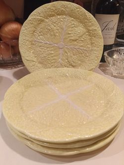 Set of 4 Seymour Mann Cabbage Leaf Salad Plates 