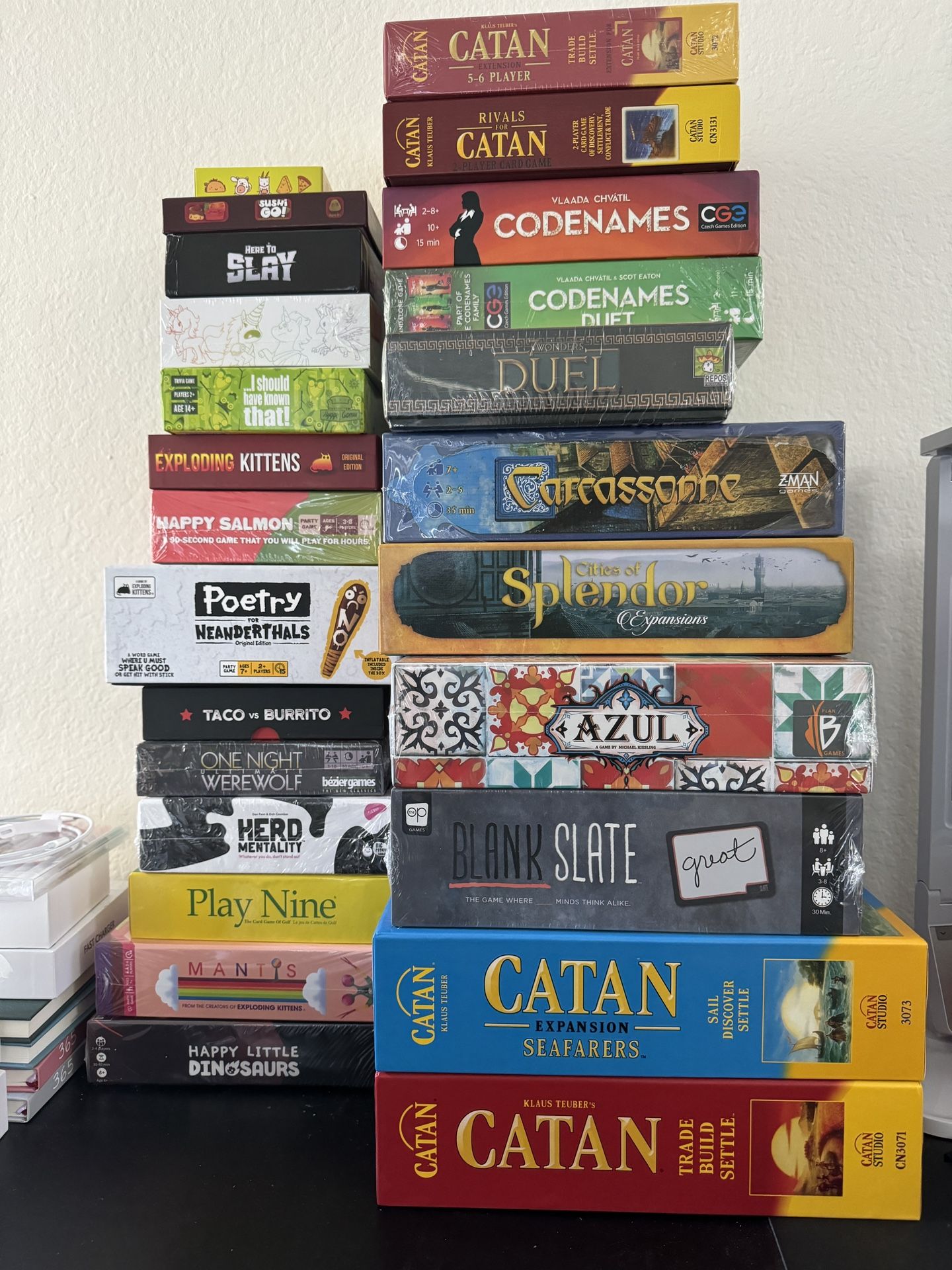 Board Games Clearance Price/each - Catan, Splendor, Wingspan, 7 Wonder, Ticket to ride, Codenames, BLANK SLATE