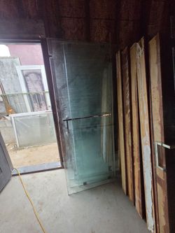 Clear Glass Door Panel with Metal Handle