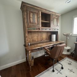 2 Part Desk With Armoire ( 8ft X 7ft) 26 Width 