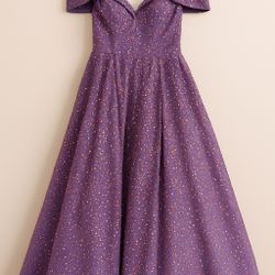 Purple Off-Shoulder Glitter Quinceañera Dress